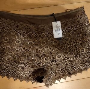 BNWT Lace Tan/Brown Shorts